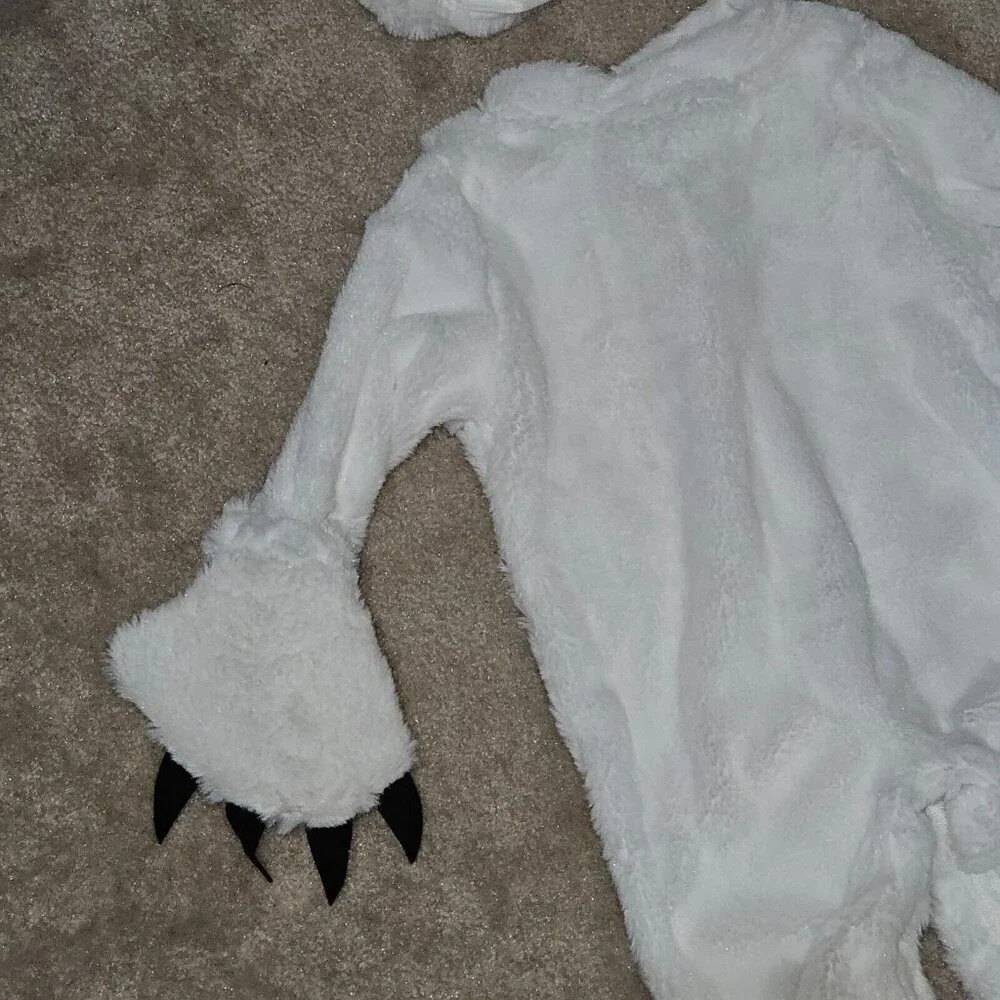 Polar Bear Cub Costume Halloween Infant 6-12 Months Outfit Headpiece Purple Ears